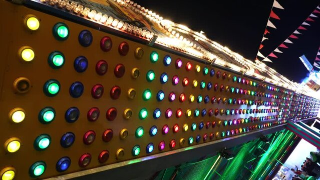 Colored Lights in Amusement Park or Fair.