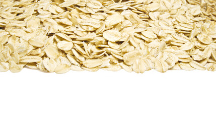 Oatmeal flakes isolated on white background