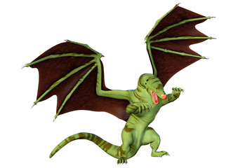 Fototapeta premium 3D Rendering Fairy Tale Dragon on White