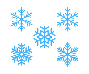 Snowflake icons set. Vector snow collection.