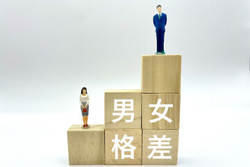男女の格差　収入の違いを表すイメージ