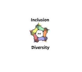 Diversity and inclusion logo. Inclusive illustration for web, print, t-shirt, textiles, background, postcard. One line abstract illustration