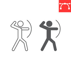 Archery sport line and glyph icon, sport and archer, archery vector icon, vector graphics, editable stroke outline sign, eps 10.