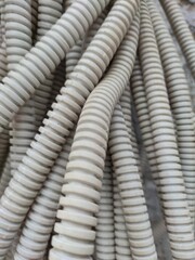 corrugated pipe hose for laying wires, renovation construction concept