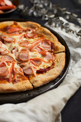 Sausage and Crab Stick Pizza..