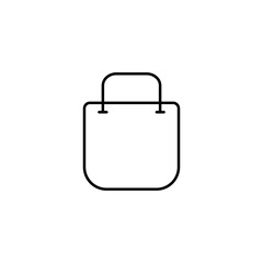 Shopping bag line vector icon for website or app and logo on white background