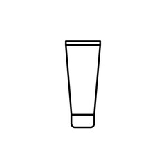 Сosmetic white clean bottle line vector icon for website or app and logo on white background