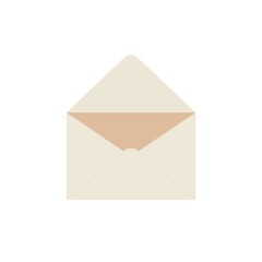 White opened envelope isolated on a background