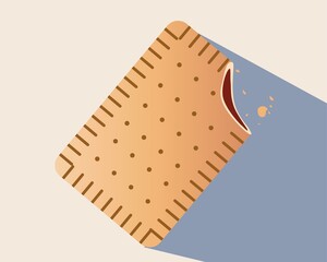 Homemade Pop-tarts made from scratch, flat vector stock illustration with cookies and shadow