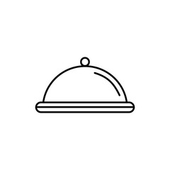 Tray of Food line vector icon for website or app and logo on white background. Sing pictogram for menu in liner thin design. Pixel prefect