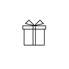 Present line vector icon for website or app and logo on white background. Sing pictogram for menu in liner thin design. Pixel prefect