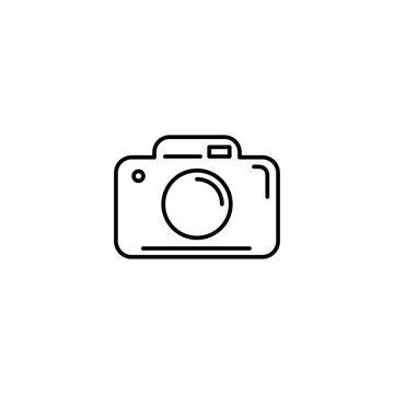 Photo line vector icon for website or app and logo on white background. Sing pictogram for menu in liner thin design. Pixel prefect