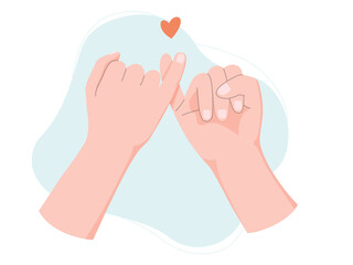 Pinky promise hands gesturing. Concept of reconciliation of friends or lovers.