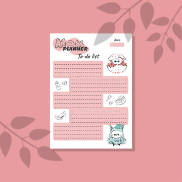 Mom Planner White To Do List A4