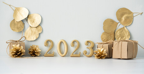 New year 2023 holidays card 