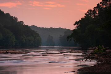 Colorful Morning or Evening light on the Chattahoochee River in Atlanta, Georgia