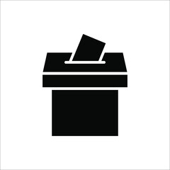 Hand voting ballot box icon, Election Vote concept, Vector illustration on white background.