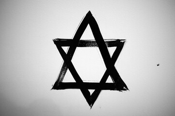 Star of David painted on wall