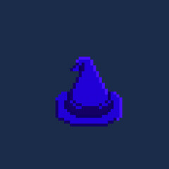 witch hat in pixel art style