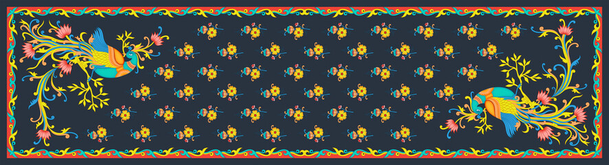 Ikat Indian style Dupatta for dress Colorfull moitf Background, Digital Print