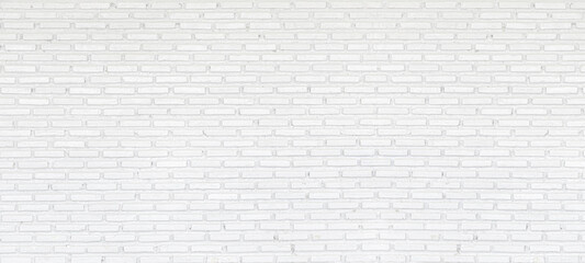 Abstract white brick wall texture for pattern background  interior texture for display products, wide panorama picture