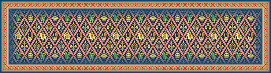 Ikat Indian style Dupatta for dress Colorfull moitf Background, Digital Print