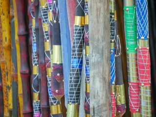 Designer Bamboo Sticks stock, ready to be sell in Market