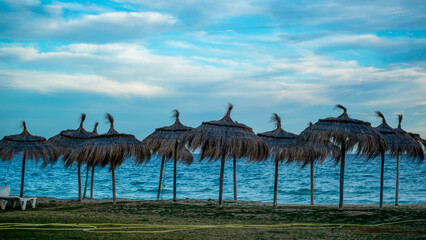 Bord de mer en hiver à Hammamet en Tunisie