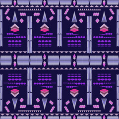 Seamless geometric form a pattern on purple background