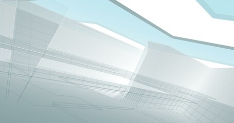 Abstract architecture background 3d illustration