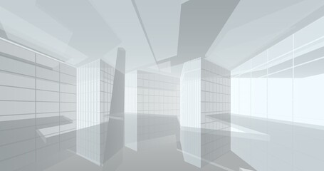 Modern architecture 3d rendering