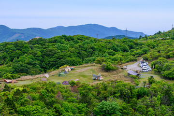 Fototapeta na wymiar 高知県梶が森キャンプ場の俯瞰写真