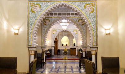 interior of the mosque architecture Moroccan style