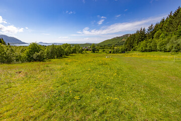 On a mountain trip to Kaukarpallen mountains a great summer day , Northern Norway- Europe	