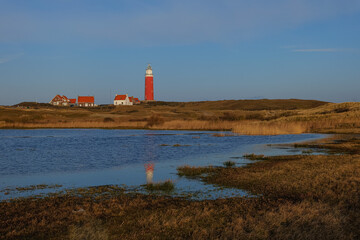 Scenery of Lighthouse Texel in the north of Texel Island, the Netherlands