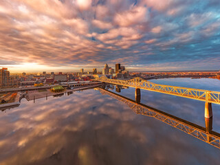Beautiful shot of Louisville in the evening