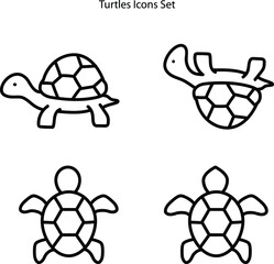 turtle line icon vector. turtle sign. isolated contour symbol black illustration on white background.