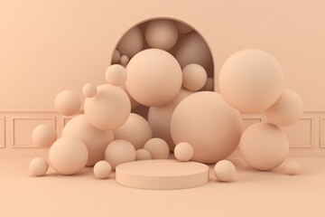 Abstract minimal scene, design for cosmetic or product display podium 3d render.	
