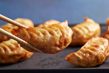 Homemade dumplings on a plate	