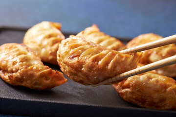 Homemade dumplings on a plate	