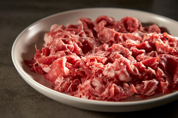 raw meat on a plate