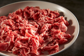 raw meat on a plate