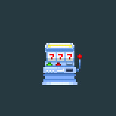 roulette game machine in pixel art style