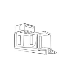 outline logo design icon building