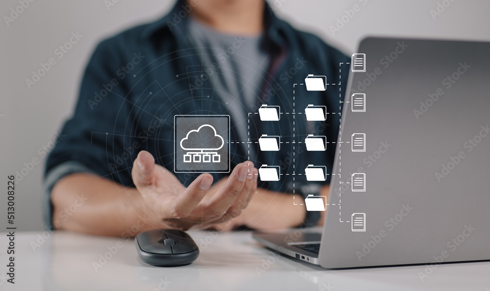 Leinwandbilder document management system (DMS). program that automates managing and archiving data files. idea of Internet technology.