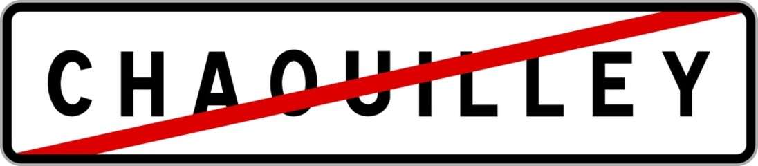 Panneau sortie ville agglomération Chaouilley / Town exit sign Chaouilley