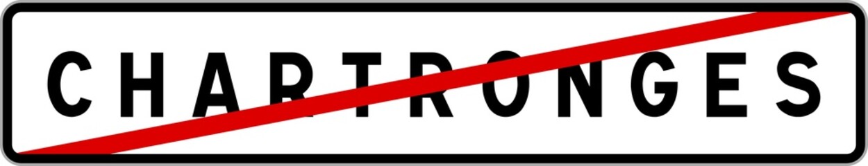 Panneau sortie ville agglomération Chartronges / Town exit sign Chartronges