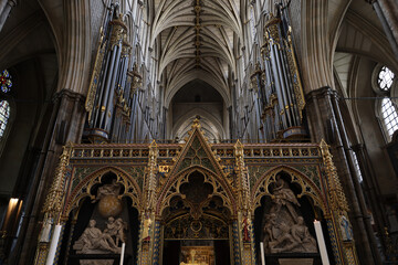 The stunning architecture of Westminster Abbey, London - obrazy, fototapety, plakaty