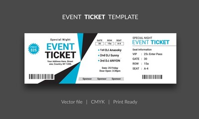 Event Ticket Vector Template 74