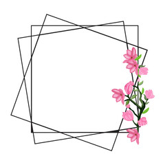 Watercolor flower wreath frame isolated on white background. watercolor flowers collection in the vase
